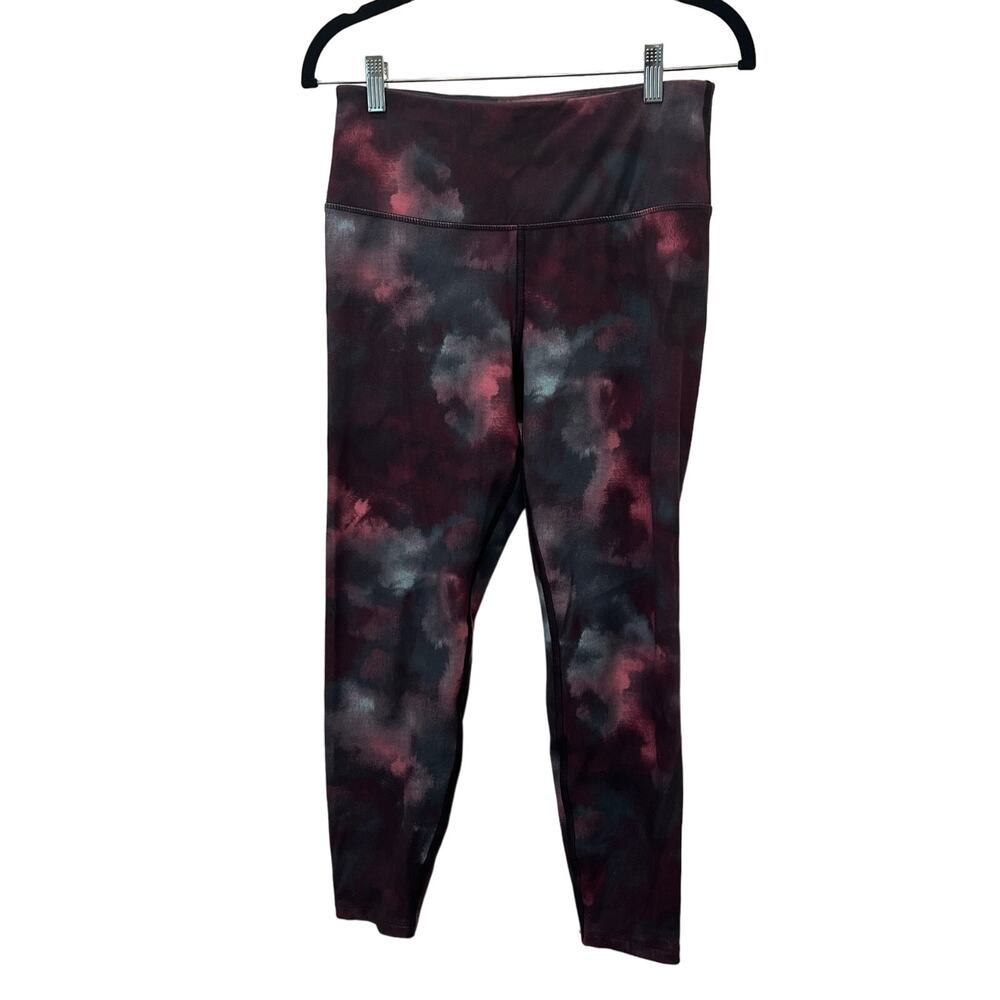 Apana  Moody Tie Dye Sangria Purple Pink Leggings Yoga Tights Size Medium